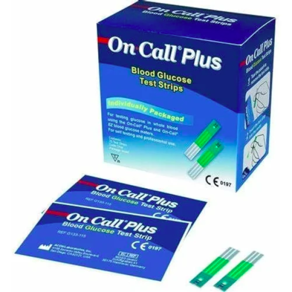 On Call Plus Glucometer Test Strips- 50's